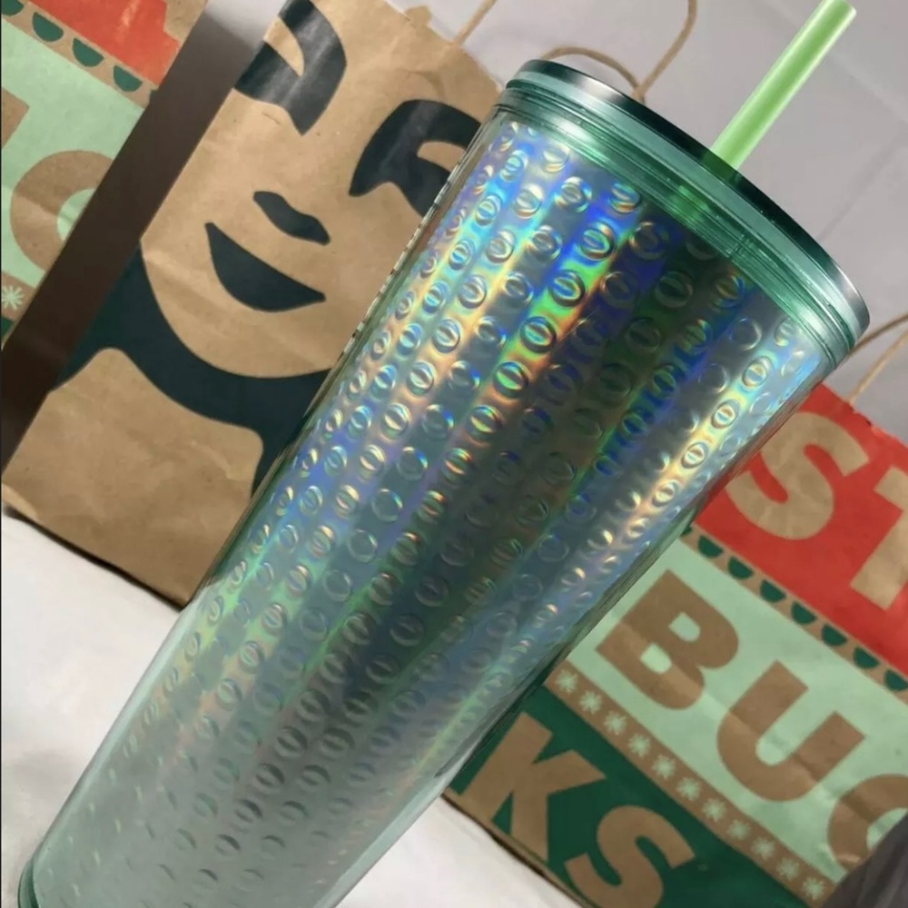 Starbucks Tumbler-Mint Green Bubble Foil - 24 oz.